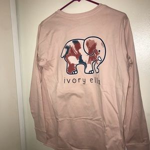 NEW🐘 Ivory Ella millennial pink long sleeve shirt